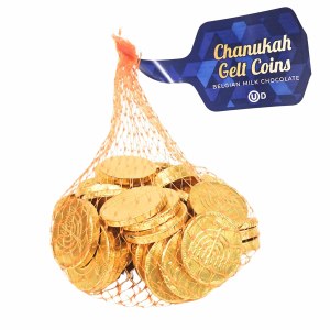Picture of Belgian Chanukah Gelt Milk Chocolate Coins 50 Count 170g Single Bag